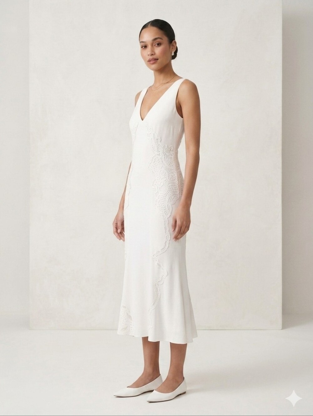Jonathan Simkhai Cream Lace Midi Dress